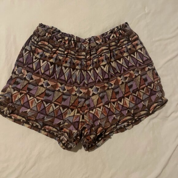 Aztec Print Striped Mini Micro Hippie Hipster Artsy Art Girly Vintage Shorts - Picture 2 of 6